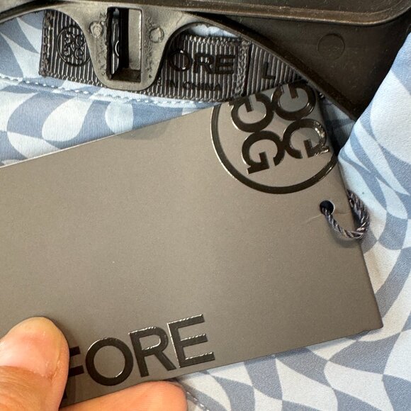 NWT G/FORE Distorted Check Silky Tech Polo Shirt in Fjord Blue - Picture 6 of 10